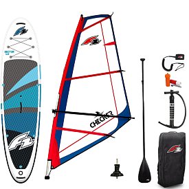 SUP F2 SECTOR 12'2 BLUE WS incl. Segel - aufblasbares Stand Up Paddle Board, Windsurfboard