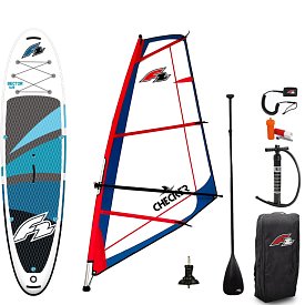 SUP F2 SECTOR 12'2 BLUE WS incl. Segel - aufblasbares Stand Up Paddle Board, Windsurfboard