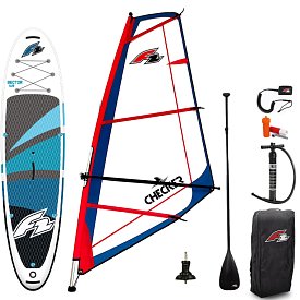 SUP F2 SECTOR 12'2 BLUE WS incl. Segel - aufblasbares Stand Up Paddle Board, Windsurfboard