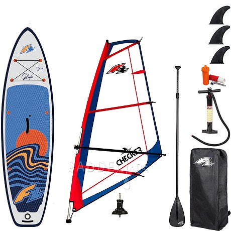 WindSUP F2 GLIDE 10'0 YOUTH WINDSURF/WING GREY incl. Segel - aufblasbares Stand Up Paddle Board, Windsurfboard