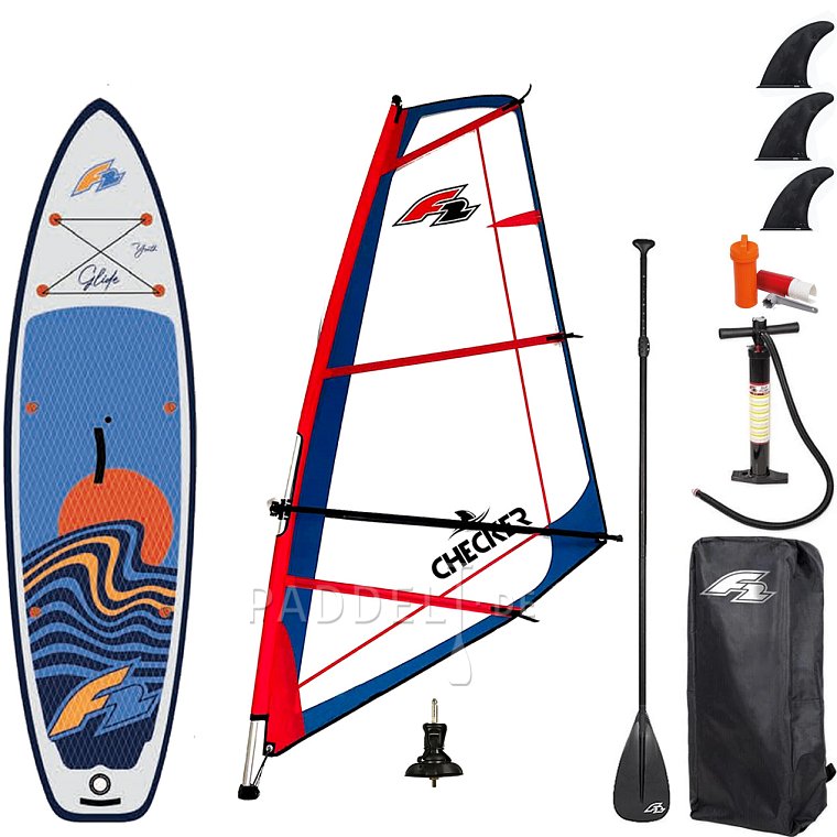 WindSUP F2 GLIDE 10'0 YOUTH WINDSURF/WING GREY incl. Segel - aufblasbares Stand Up Paddle Board, Windsurfboard