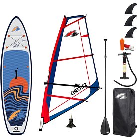 WindSUP F2 GLIDE 10'0 YOUTH WINDSURF/WING GREY incl. Segel - aufblasbares Stand Up Paddle Board, Windsurfboard