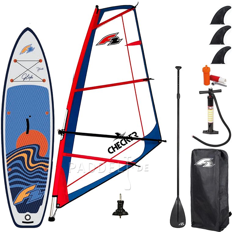 WindSUP F2 GLIDE 10'0 YOUTH WINDSURF/WING GREY incl. Segel - aufblasbares Stand Up Paddle Board, Windsurfboard
