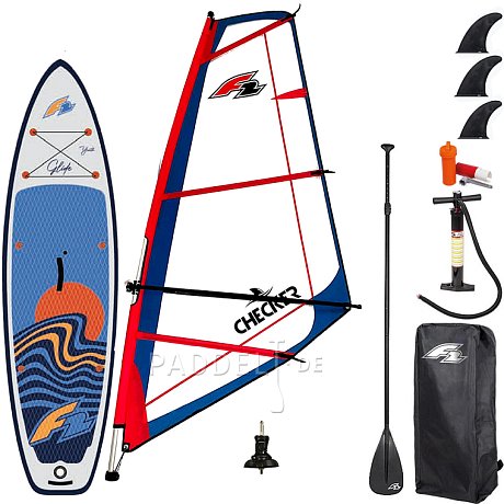 WindSUP F2 GLIDE 10'0 YOUTH WINDSURF/WING GREY incl. Segel - aufblasbares Stand Up Paddle Board, Windsurfboard
