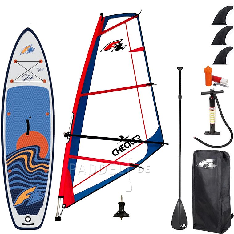 WindSUP F2 GLIDE 10'0 YOUTH WINDSURF/WING GREY incl. Segel - aufblasbares Stand Up Paddle Board, Windsurfboard